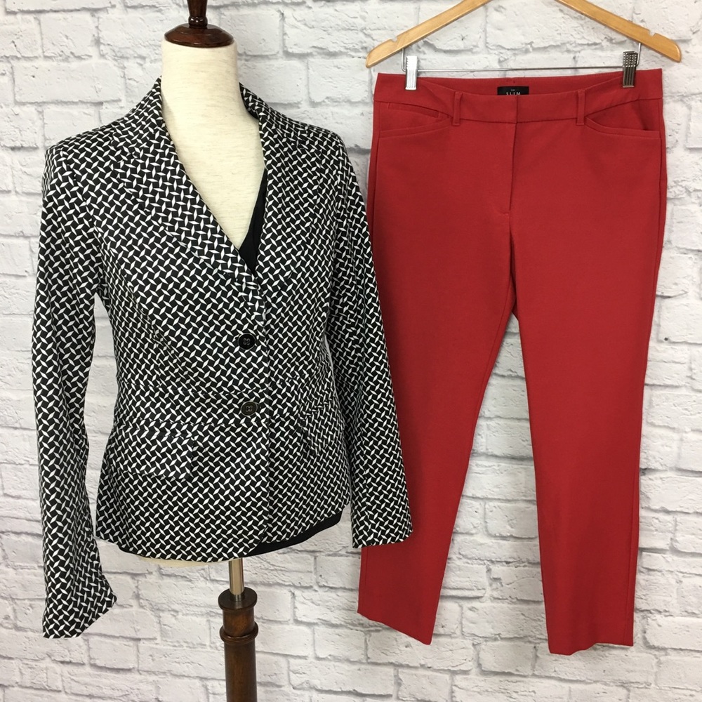 NY&Co blazer with lapel, black & white, 8